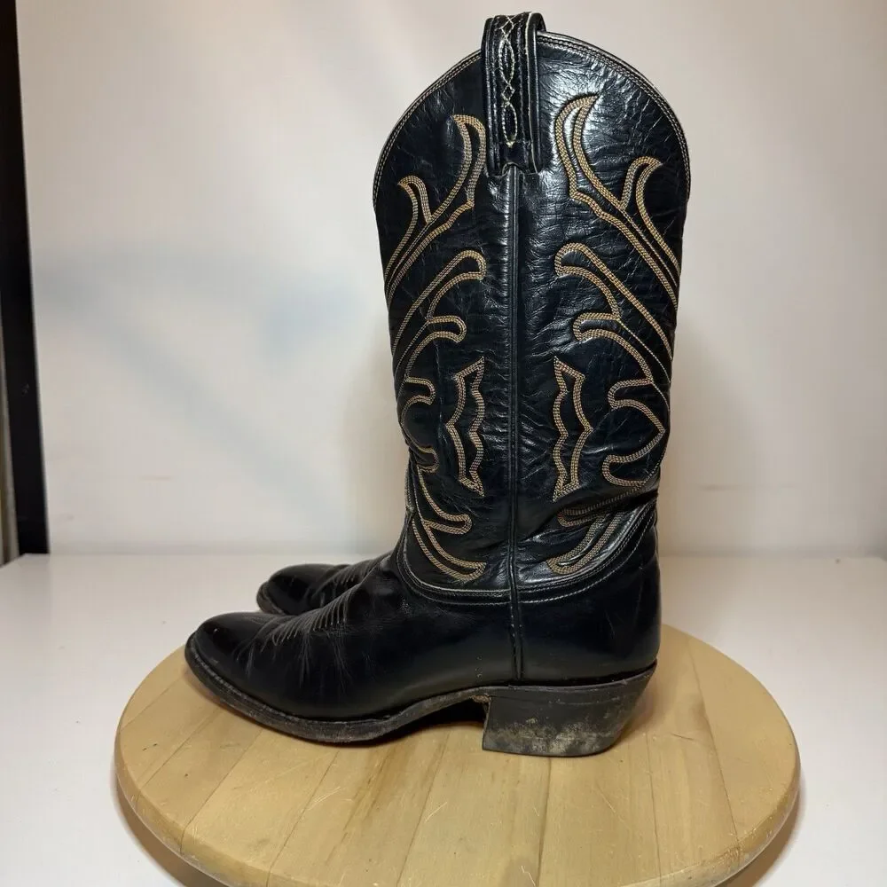Vintage Pablo Escobar Tony Lama Men's Gold Label Cowboy Boots Size 7.5 D #8309